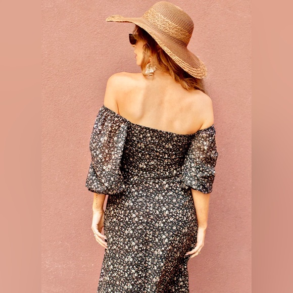 JOYFOLIE Rehanne Women’s Top and Skirt Set in Black Floral, Size Medium - Picture 4 of 4